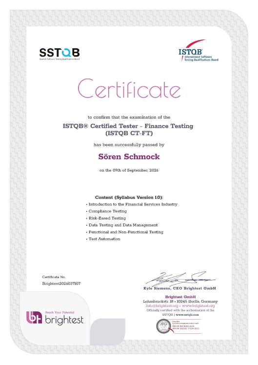 ISTQB® Certified Tester - Finance Testing (CT-FT)